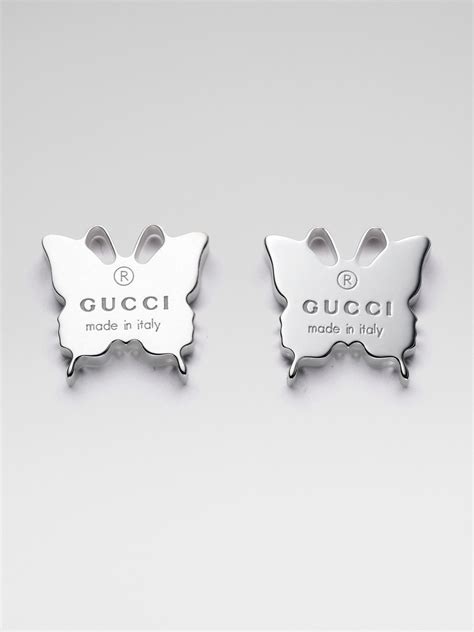 gucci silver butterfly earrings.